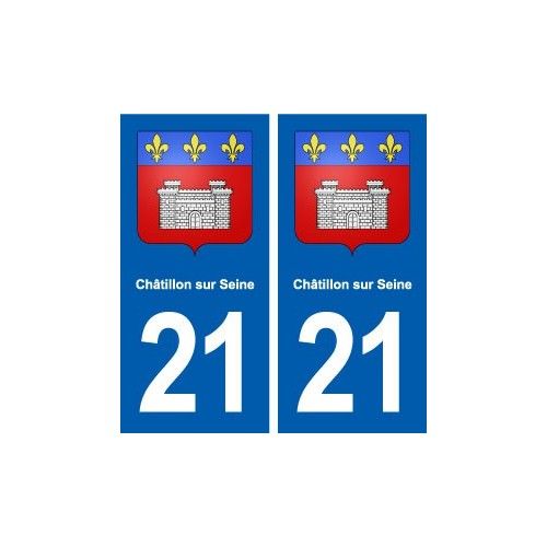 21 Châtillon-Sur-Seine Blason Autocollant Plaque Stickers Ville - Droits