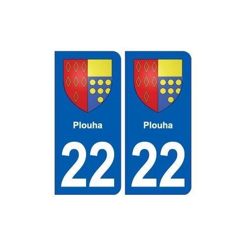 22 Plouha Blason Ville Autocollant Plaque Sticker - Arrondis