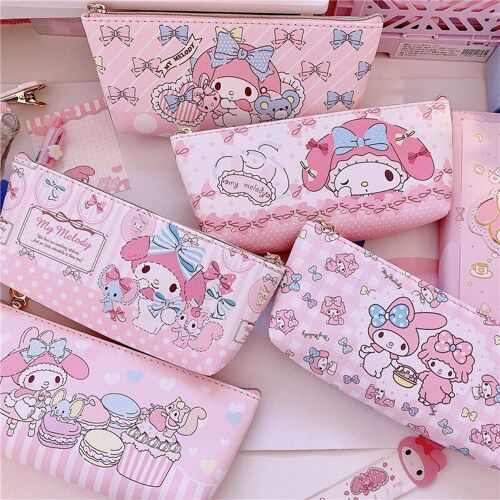 Étuis À Crayons En Cuir Pu Pour Filles, 1 Pièce, Jolis Sacs Cosmétiques De Collection Pour Filles