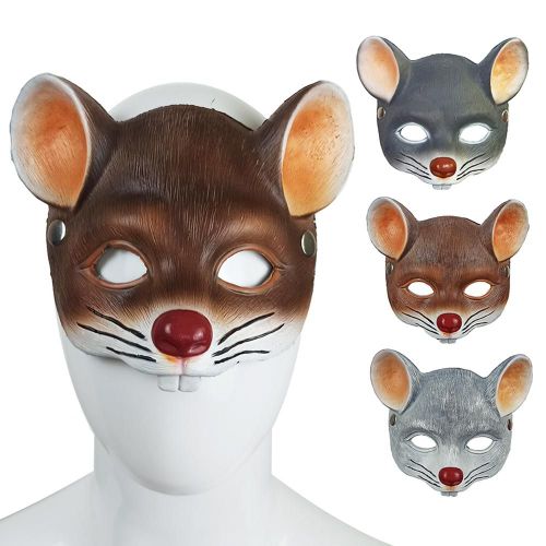 Masque D'halloween Souris Demi-Visage Cosplay Chat En Cuir, Masques De Fête De Carnaval, Jeu Pour Adultes