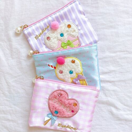 Sac En Tissu Brodé Pour Crème Glacée Japonaise, Haute Qualité, Mignon, Pour Gâteaux, Cosmétiques, Maquillage, Cadeaux Pour Filles