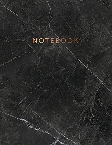 Notebook: Beautiful Black Marble Gold Bronze Lettering ★ School Supplies ★ Personal Diary ★ Office Notes 8.5 X