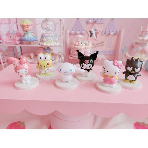 Figurines D'action Mignonnes Kuromi, 6 Pièces/Ensemble, Hello Kitty, Affichage De La Mélodie, Mini Poupées De Dessin Animé Pour Filles, Cadeaux