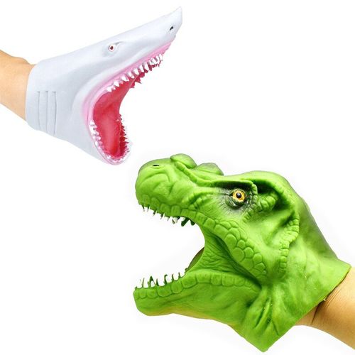 Gant De Marionnette À Main Réaliste, 1 Pièce, Vinyle Souple En Caoutchouc, Animal, Requin, Tête De Taureau, Jouet Pour Enfants