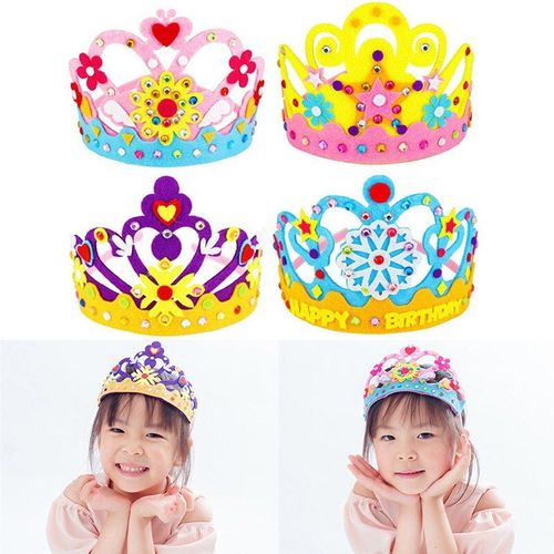 Chapeau De Couronne Non Tissé, Couvre-Chef De Princesse, Jouet Artisanal Créatif Fait À La Main, Jouets D'apprentissage, Cadeaux D'anniversaire Pour Enfants, 1 Pièce