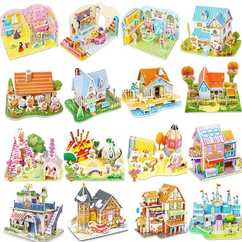 Château De Dessin Animé, Jardin, Zoo, Maison De Princesse, Puzzle 3d, Apprentissage Intéressant, Jouets Éducatifs Pour Enfants, Cadeau