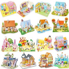 Château De Dessin Animé, Jardin, Zoo, Maison De Princesse, Puzzle 3d, Apprentissage Intéressant, Jouets Éducatifs Pour Enfants, Cadeau