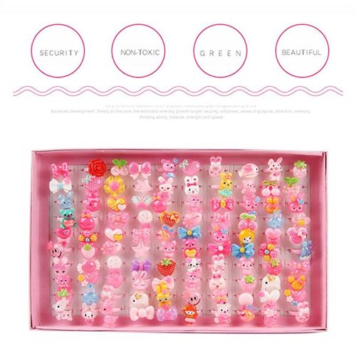 Bagues Princesse De Dessin Animé Pour Enfants, 10 Pièces, Anneau En Forme De N¿Ud Animal Bonbon