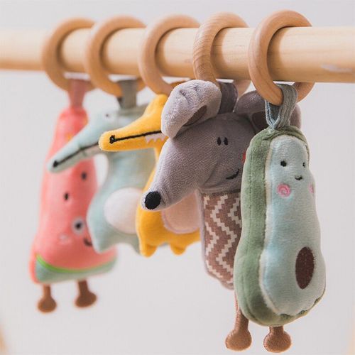 Pendentif De Dentition Pour Bébé, 1 Pièce, Animaux En Peluche, Souris Crocodile, Jouets Doux, Anneau En Bois, Jeu De Gymnastique, Rongeur, Montessori, Produits Pour Bébés, Cadeaux