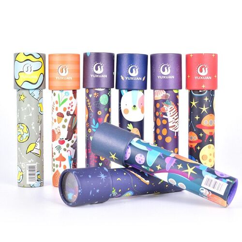 Kaleidoscope 3D de dessin animé coloré, jouets éducatifs sensoriels magiques pour tout-petits, monde fantaisie imaginatif pour enfants, cadeau d'anniversaire aléatoire
