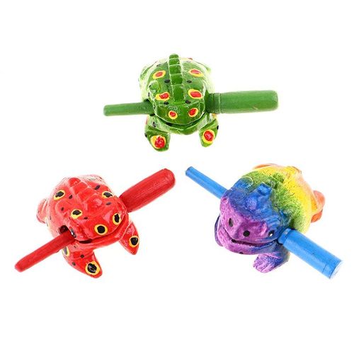 Grenouille Porte-Bonheur Multicolore En Bois, 1 Pièce, Jouet Animal, Argent, Claquettes, Instrument De Musique, Percussion, Cadeau Pour Enfants