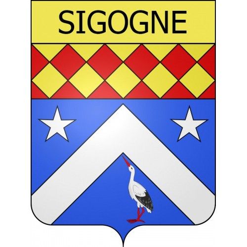 Sigogne 16 Ville Stickers Blason Autocollant Adhésif - 12 Cm