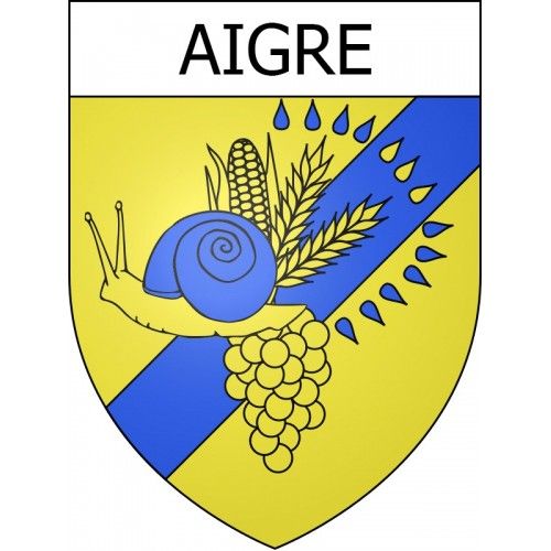 Aigre 16 Ville Stickers Blason Autocollant Adhésif - 12 Cm