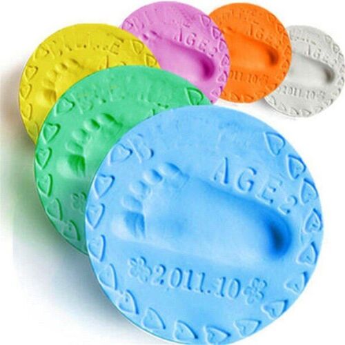 Kit De Moulage D'empreintes Digitales Pour Bébé, Séchage À L'air, Argile Douce, Tampon Encreur Parent-Enfant, Breloques Slime Pour Empreintes Digitales