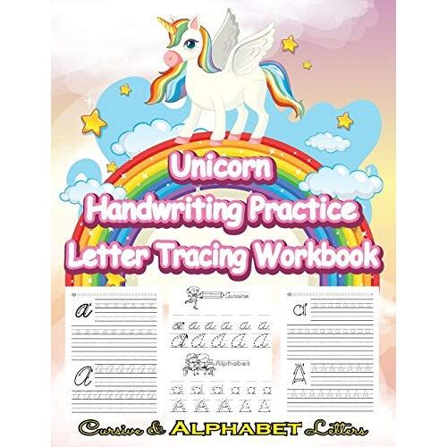 Unicorn Handwriting Practice Letter Tracing Workbook
