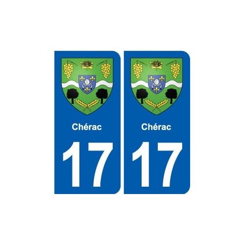 17 Chérac Blason Ville Autocollant Plaque Sticker - Arrondis