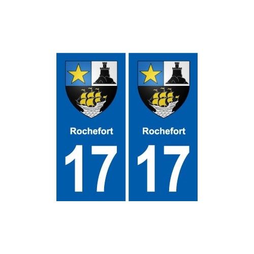 17 Rochefort Blason Ville Autocollant Plaque Sticker - Droits