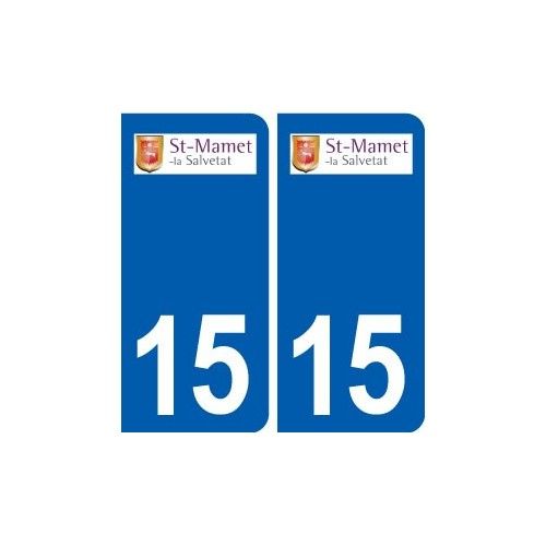 15 Saint-Mamet-La-Salvetat Logo Ville Autocollant Plaque Sticker - Arrondis