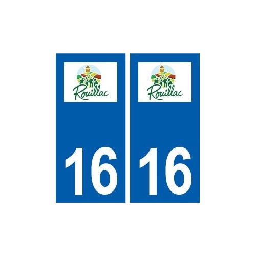 16 Rouillac Logo Ville Autocollant Plaque Sticker - Droits