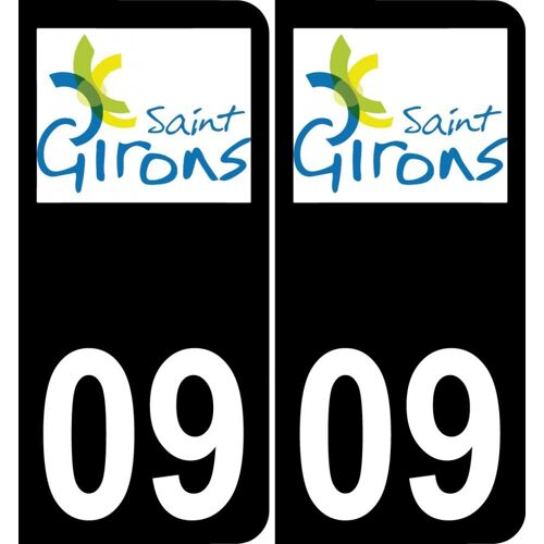09 Saint-Girons Logo Autocollant Plaque Immatriculation Auto Ville Sticker - Arrondis