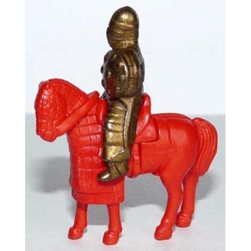Figurine Métal "Kinder" (1996) - Chevalier Sur Cheval Rouge ( K97n72 / K97-72 )