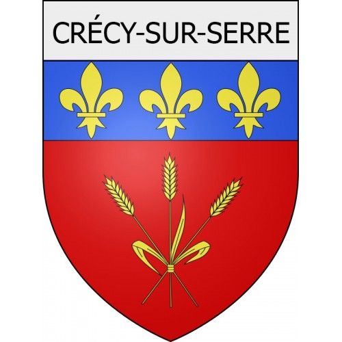 Crécy-Sur-Serre 02 Ville Stickers Blason Autocollant Adhésif - 8 Cm