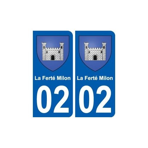 02 La Ferté-Milon Ville Autocollant Plaque Sticker - Arrondis