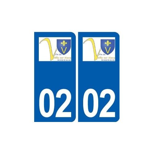 02 Vailly-Sur-Aisne Logo Ville Autocollant Plaque Sticker - Arrondis