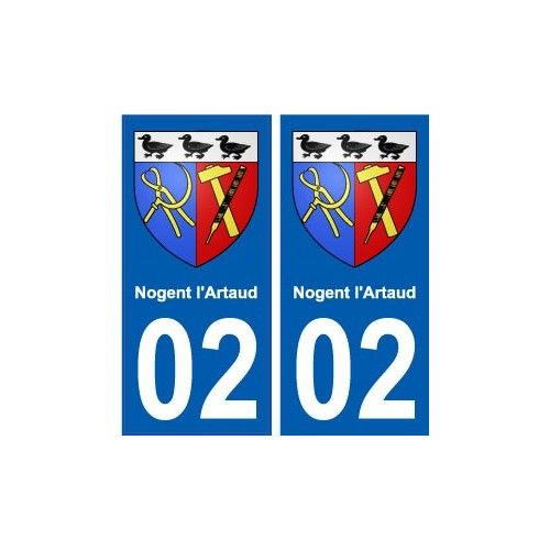02 Nogent-L'artaud Ville Autocollant Plaque Sticker - Droits