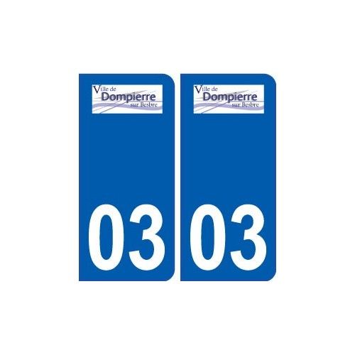 03 Dompierre-Sur-Besbre Logo Ville Autocollant Plaque Stickers - Arrondis