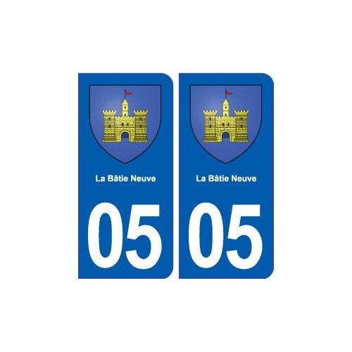 05 La Bâtie-Neuve Blason Ville Autocollant Plaque Stickers - Arrondis
