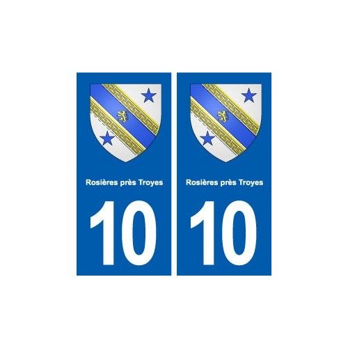 10 Rosières-Près-Troyes Blason Ville Autocollant Plaque Stickers - Droits