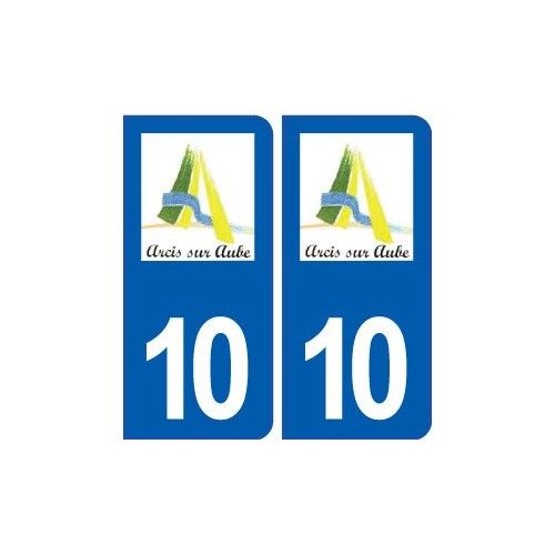10 Arcis-Sur-Aube Logo Ville Autocollant Plaque Stickers - Arrondis