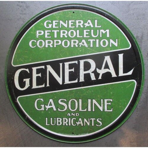 Plaque General Gasoline Petroleum Affiche Déco Metal Pub 30cm