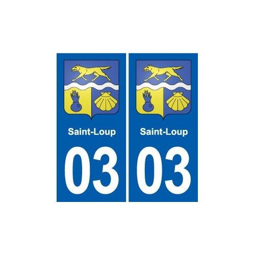 03 Saint-Loup Blason Ville Autocollant Plaque Stickers - Droits