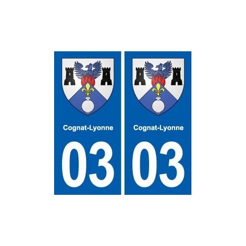 03 Cognat-Lyonne Blason Ville Autocollant Plaque Stickers - Droits