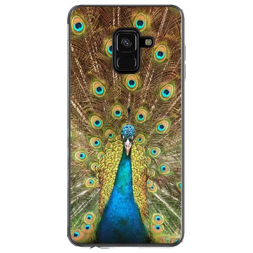 Coque Souple Pour Samsung Galaxy A8-Plus 2018 Avec Impression Motifs Paon Qui Fa