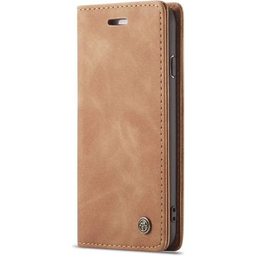 Coque Iphone 6/7/8/Se 2020,Coque Rabat Avec Magnetique,Housse Portefeuille Cartes Stand Fonction (Brun)