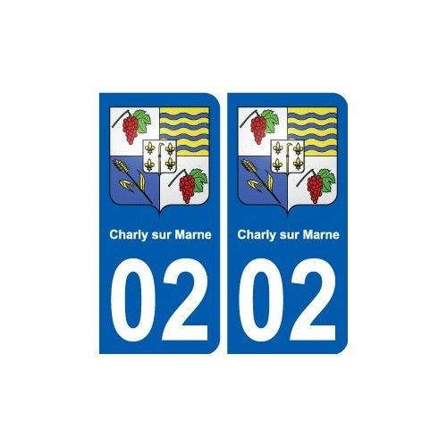 02 Charly-Sur-Marne Ville Autocollant Plaque Sticker - Arrondis