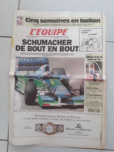 Journal L'Equipe 14962 - 13 Juin 1994 - Schumacher