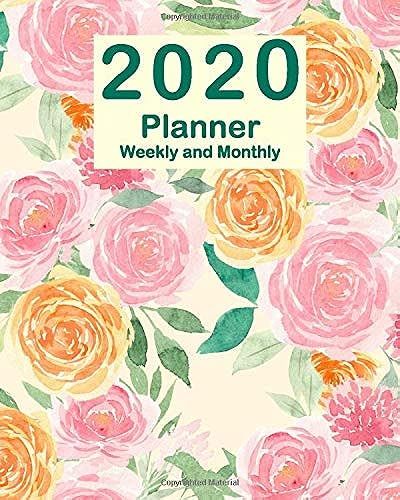 2020 Planner Weekly And Monthly: Jan 1, 2020 To Dec 31, 2020: Weekly & Monthly Planner + Calendar Views + Lined Pages | Watercolor Floral Cover (8x10)