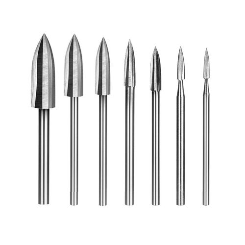 Ensemble D'outils De Sculpture Sur Bois Hss Outil De Gravure 2.35-10mm Pour Outil Rotatif Outil De Sculpture Sur Bois Routeur À Bois À Tige De 1/8 Pouces 7 Pièces