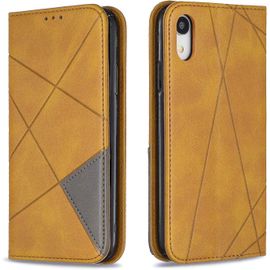 Coque Pour Iphone Xr (6,1 Pouces), Housse Portefeuille En Avec Slim Tpu Bumper Flip Case, Porte Cartes Avec Fonction Support Cover (Jaune)