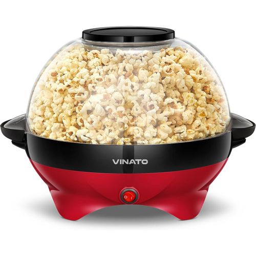 Ulteronixshop-Machine a Pop Corn, Machine à Pop Corn 5L Grande pour la Maison, avec Revêtement Antiadhésif et Surface de Chauffe Amovible, Machine Pop Corn Silencieuse et Rapide