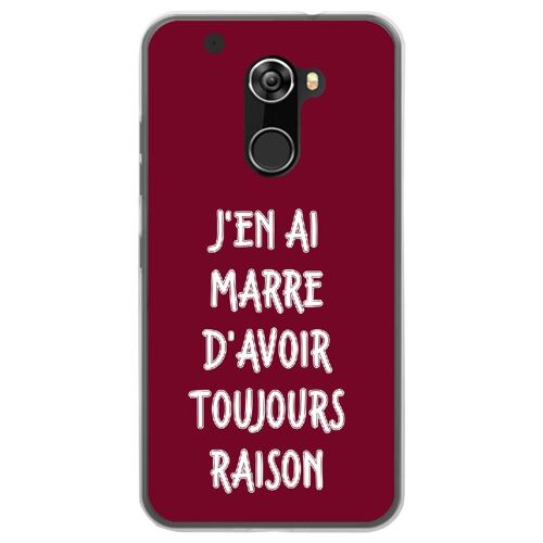 Coque Souple Pour Altice S70 Avec Impression Motifs Marre D'avoir Raison Bordeau
