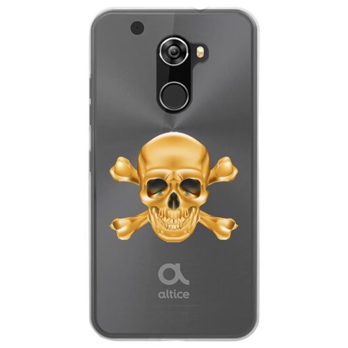 Coque souple pour Altice S70 avec impression Motifs tête de mort aspect or