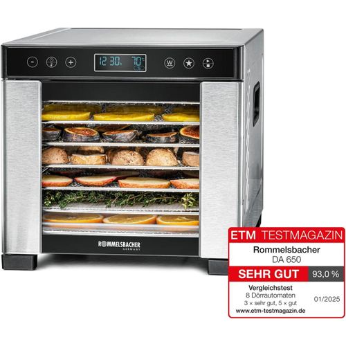 Hamiltion-Déshydrateur Automatique Da 650, Surface De Séchage 0,5 M², Avec 7 Plateaux De Déshydratation En Acier Inoxydable, 1 Grille De Déshydratation, 1 Support De Déshydratation, Écran Lcd,