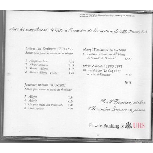 Kirill Troussov Violon Alexandra Troussova Piano