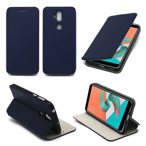 Etui Asus Zenfone 5 LITE bleu (ZC600KL) Ultra Slim Cuir Style avec stand - Housse cover flip coque de protection Asus ZenFone 5 Light smartphone 6 pouces 2018 - accessoires pochette XEPTIO case