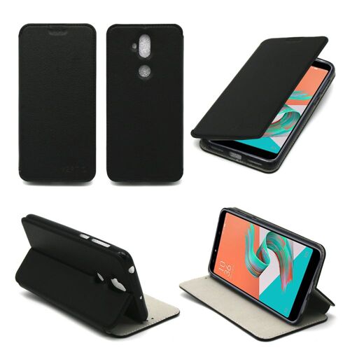 Etui Asus Zenfone 5 LITE noir (ZC600KL) Ultra Slim Cuir Style avec stand - Housse cover flip coque de protection Asus ZenFone 5 Light smartphone 6 pouces 2018 - accessoires pochette XEPTIO case